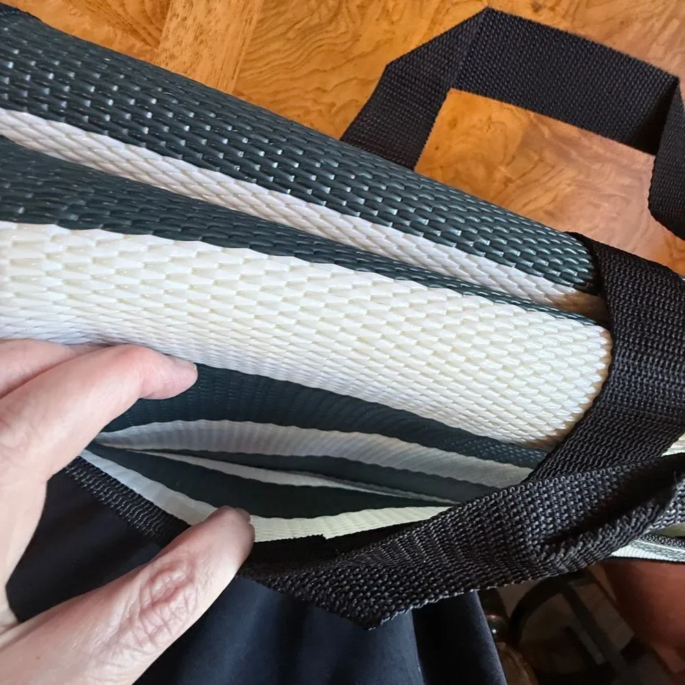 Black and White Striped Men's Bag
